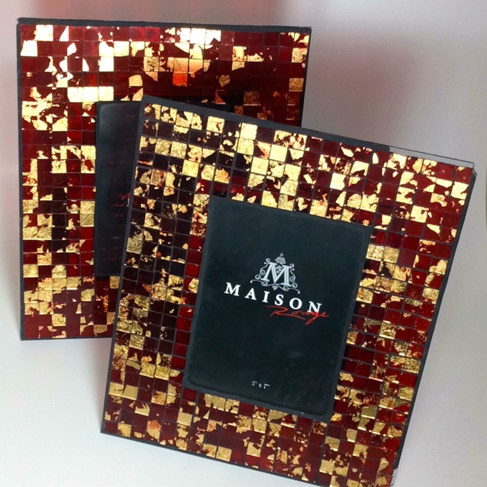 Two Beautiful Mosaic Gold Leaf Frames